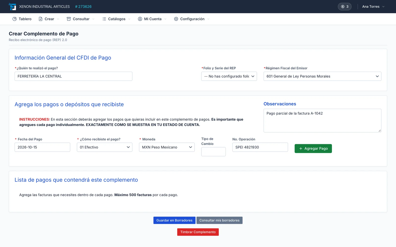 Complemento de Pagos 2.0 (REP): cuándo y cómo emitirlo